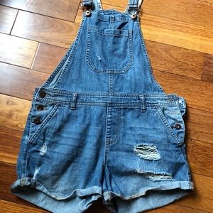 Denim Overall Shorts